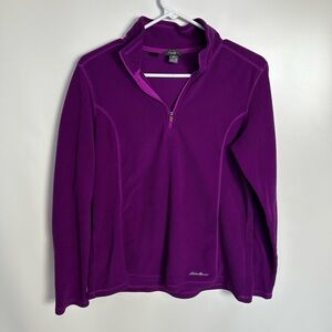 Eddie Bauer Women's Quarter Zip Pullover Sweater in Rich Purple
